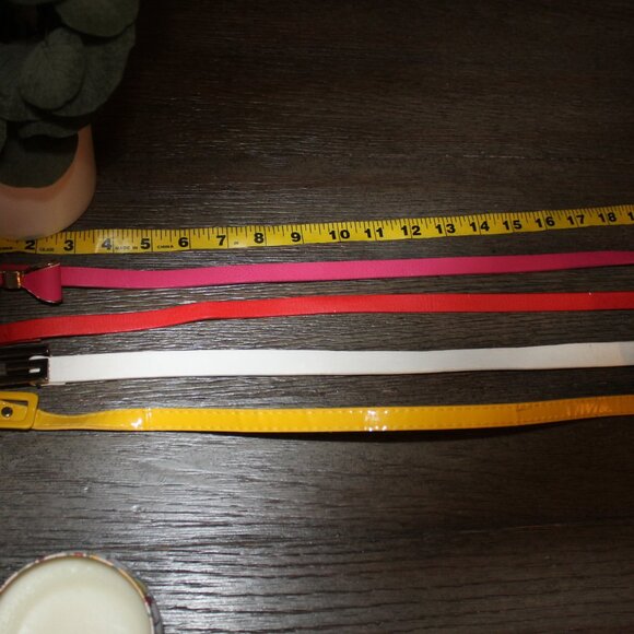 womens skinny faux leather dress belts lot of 4 - Picture 3 of 5